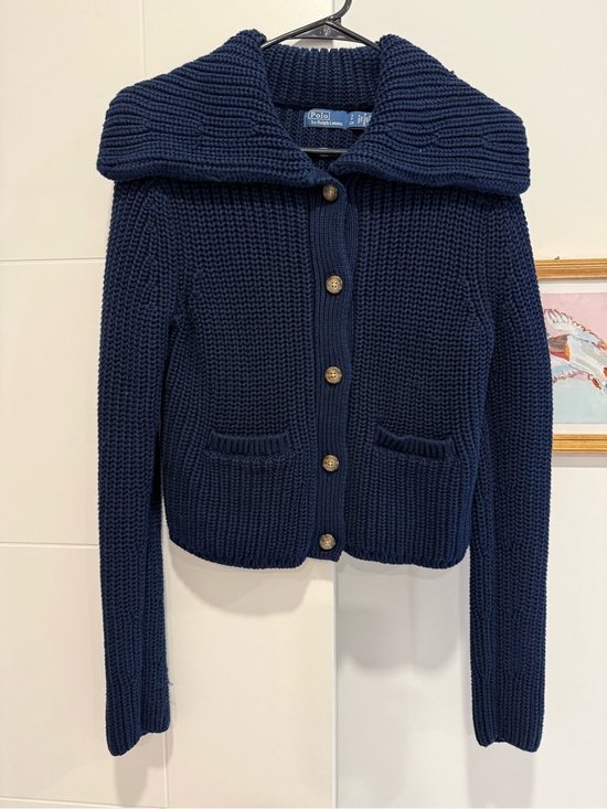 Polo Ralph Lauren Sweaters - Ralph Lauren Navy Chunky Knit Button Cardigan
